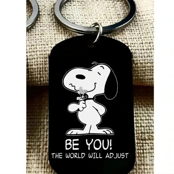 Snoopy Inspiration Quote ne you the world will adjust Keychain - Picture 1 of 1